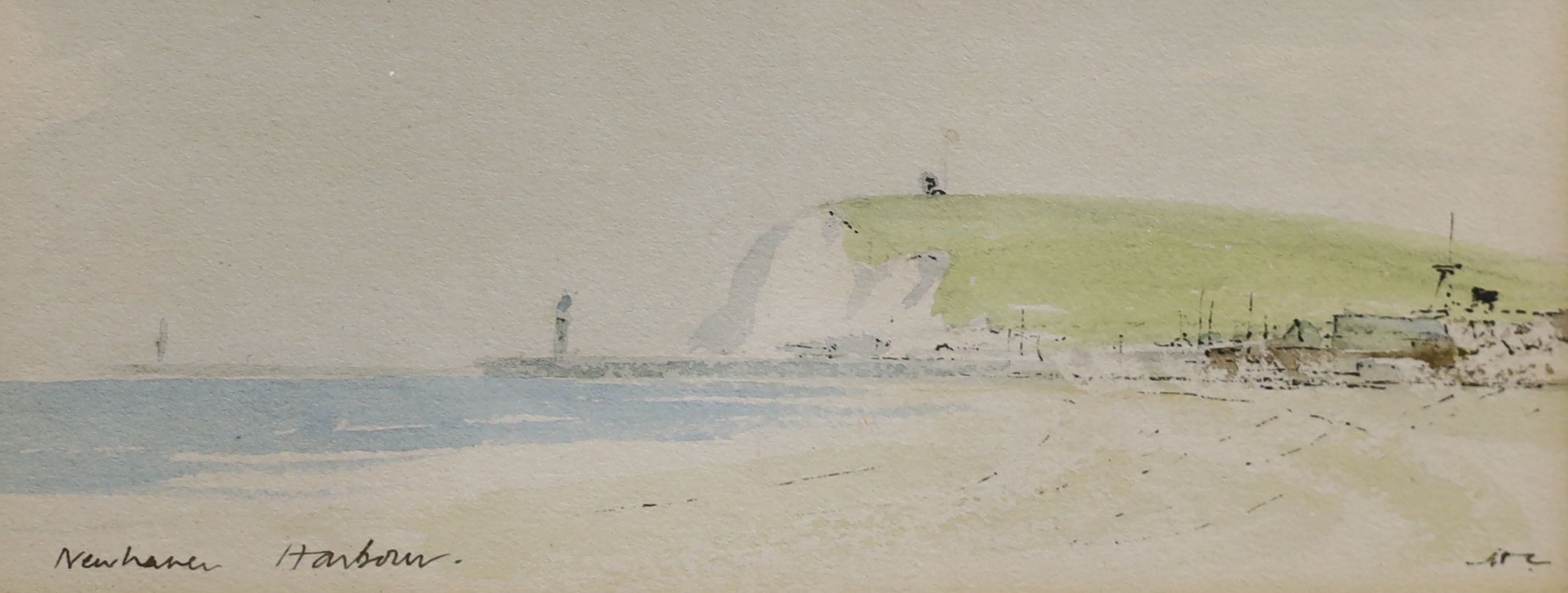 Sir Hugh Casson (1910-1999), two watercolours, 'Newhaven Harbour' and 'Volks Railway, Brighton', both initialled and titled, 7 x 16cm and 8.5 x 16cm